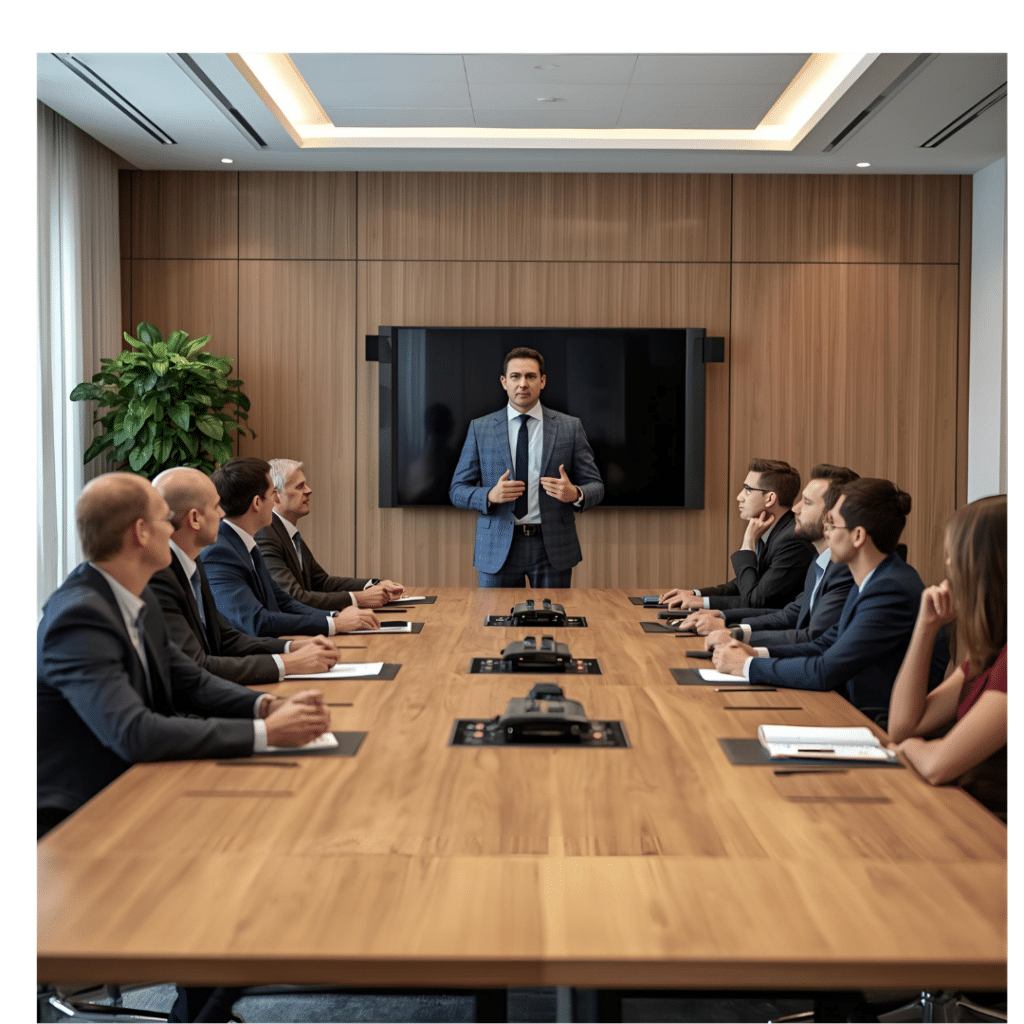 Company directors and executives in a conference in boardroom
